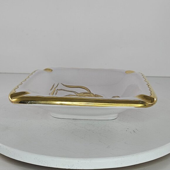 Art Deco Ugo Zaccagnini Italian Ashtray Catchall Horse Rider Pottery Signed - Picture 6 of 9